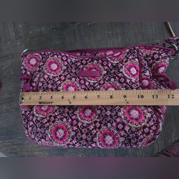 Vera Bradley Raspberry Medallion Glenna Hobo Cotton Satchel Shoulder Bag - Picture 12 of 15